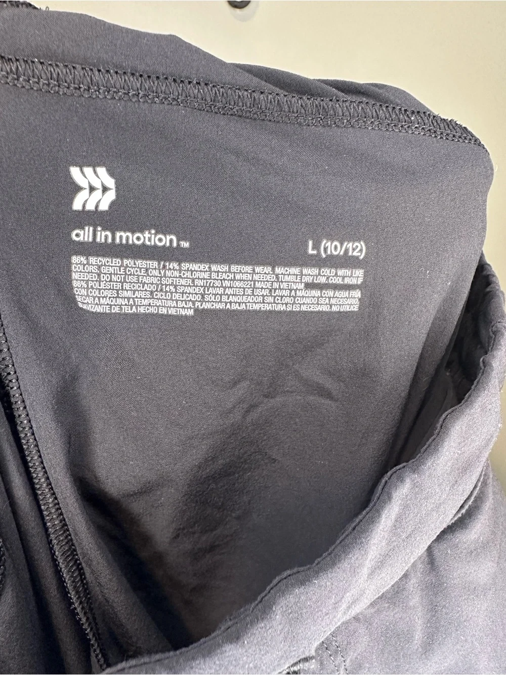All in Motion Kids Lightweight Cargo Jogger Pants Black Drawstring Zipper Pocket